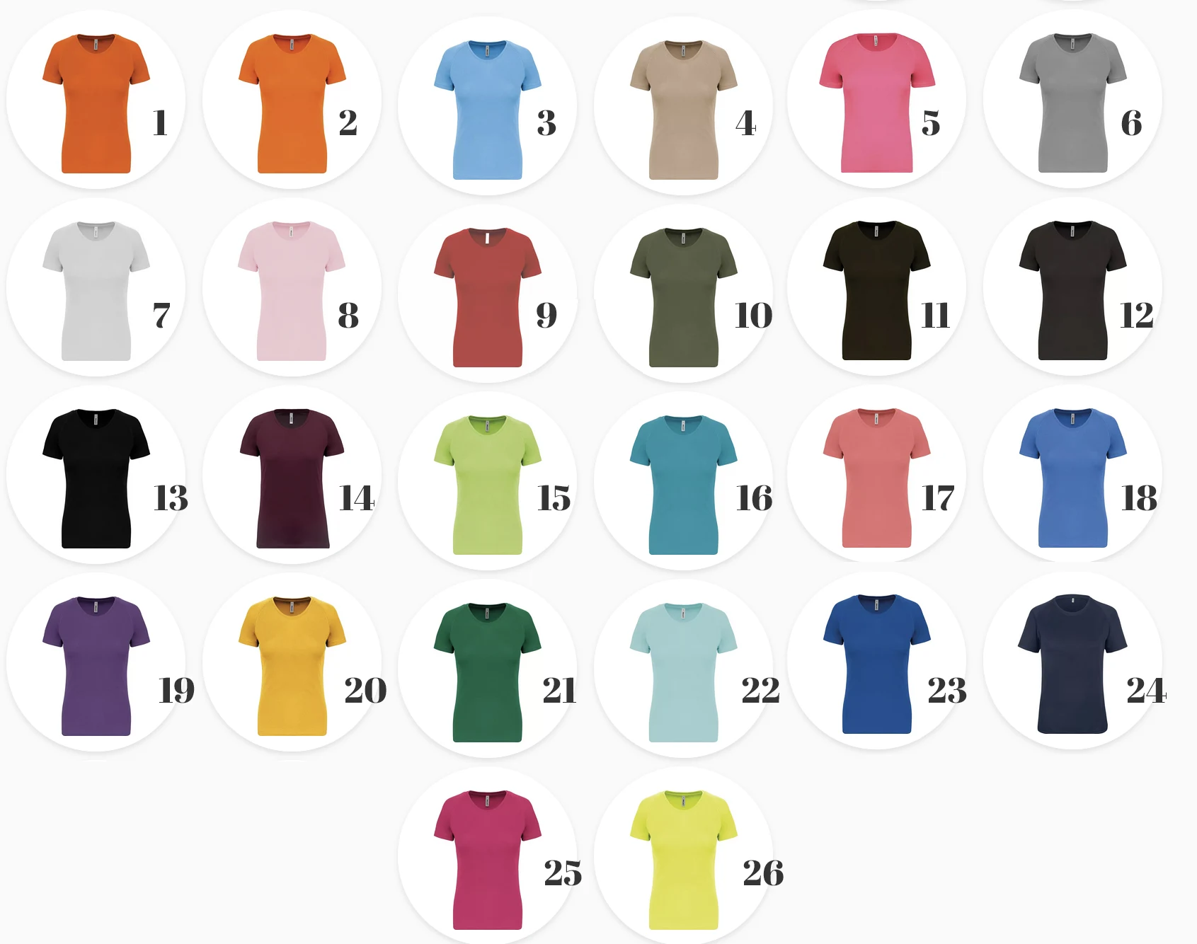 TSHIRT-KORTEmouw-rondehals-kleuren